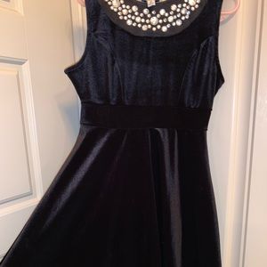 Girls black velvet dress